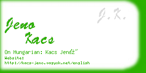 jeno kacs business card